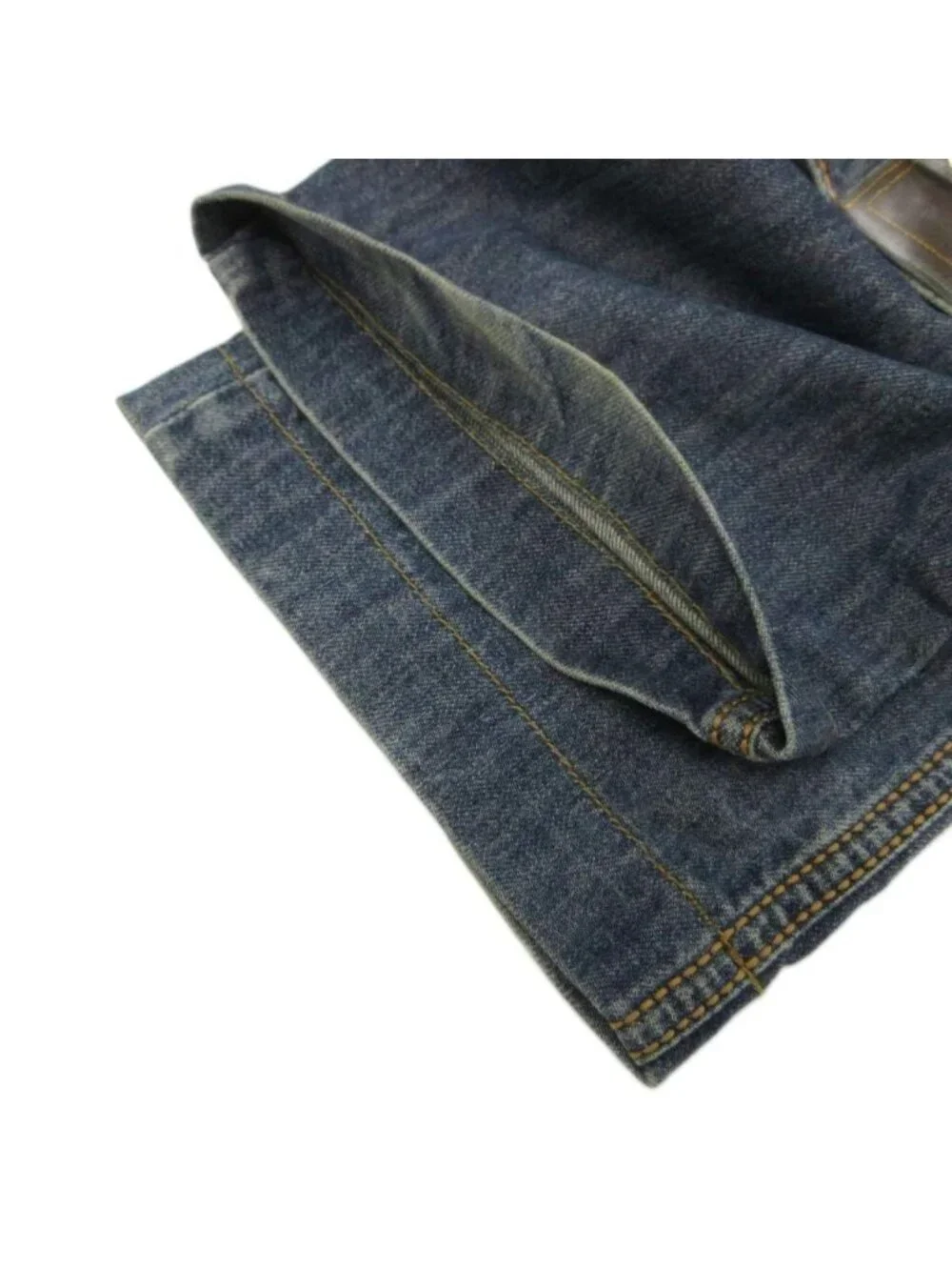 Dolce & Gabbana Denim Pants Jeans Straight Logo Patch 46 M Indigoblue